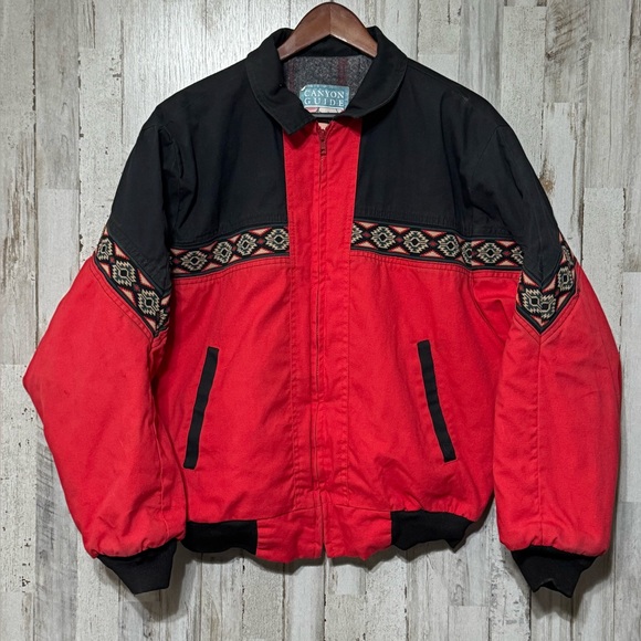 Vintage Canyon Guide Outfitters Aztec Blanket Lined Jacket Large - Picture 1 of 7